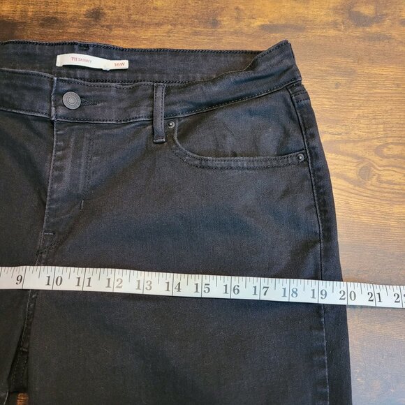 Levi's Jeans 16 W Skinny 711 Mid Rise Black Wash Stretch Denim Western Rodeo - Picture 8 of 11